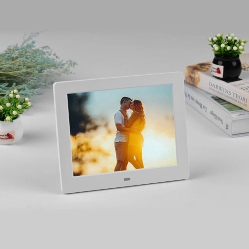 8 Inch Digital Photo Frame LED Screen Simple Eletronic Picture Photo Album Support 2.4G Wireless Remote Control Clock Music Vide