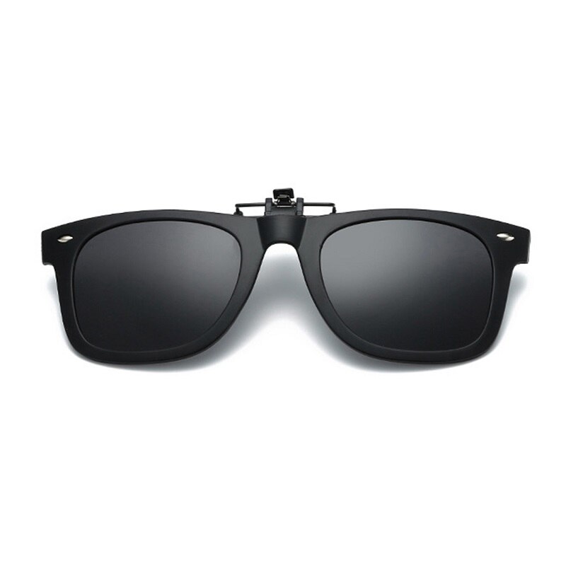 MAXJULI Square Polarized Sunglasses Clip on Myopia Glasses For Fishing Driving Traveling Easy Flip Up Lens UV400 Protection 8503: C1 black