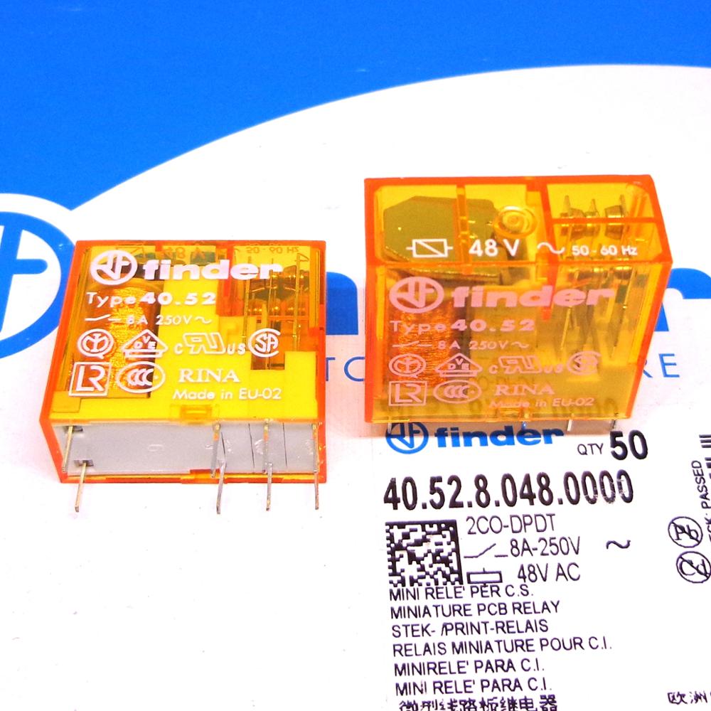 Finder relæ 40.52 / 40.61 / 40.31 12v 24v 230v 110v 48v ac  dc 8a 16a og original