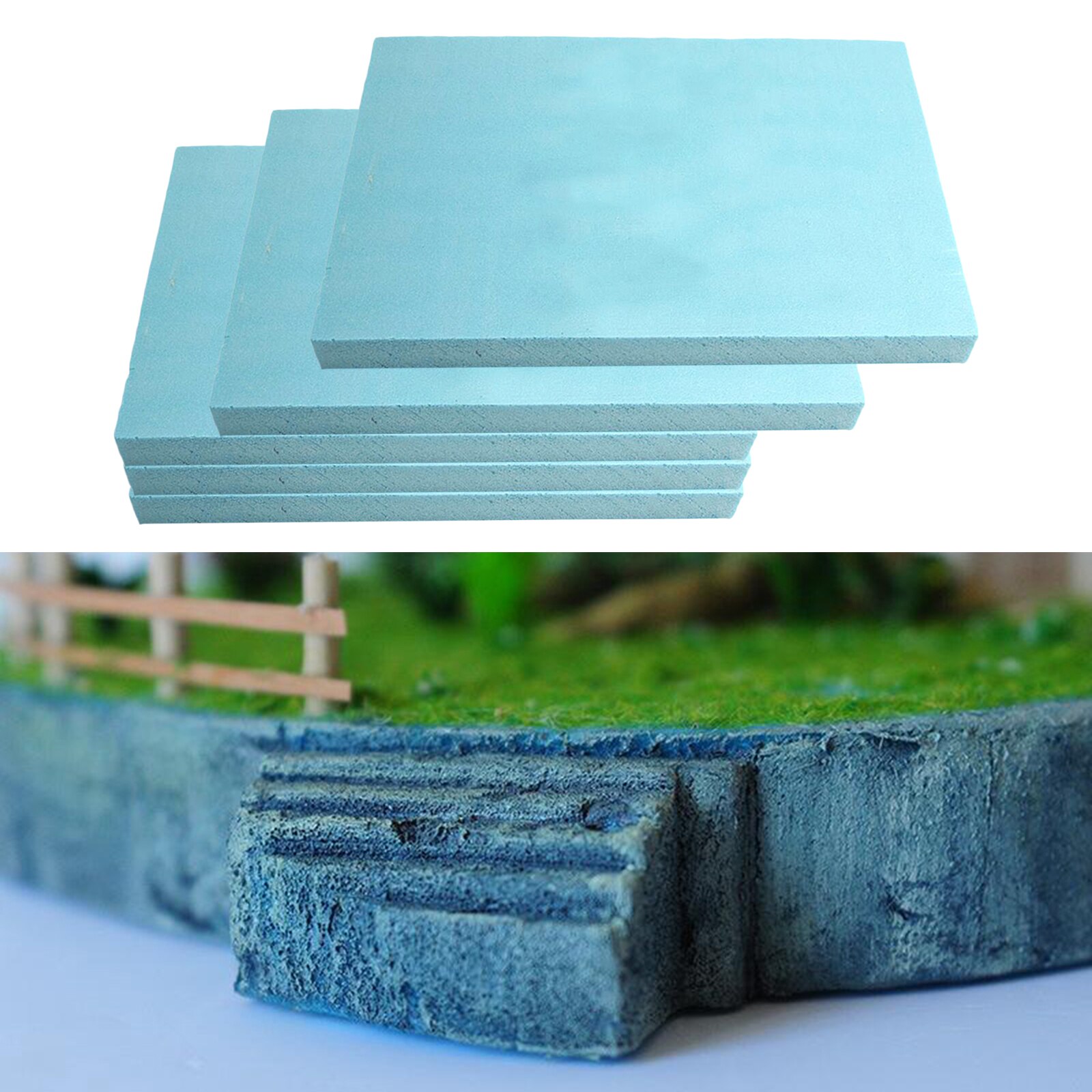 5 stk skumplate hobbyskum 30cm x 20cm x 2cm stk blå skumplate diy-modell byggesett