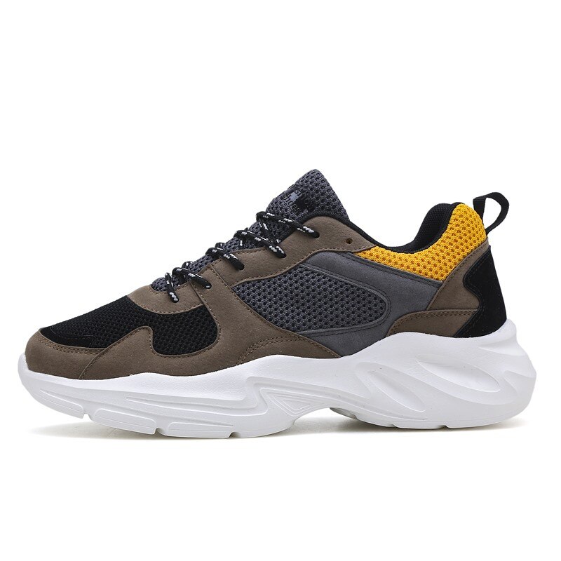 2021 platforma mężczyźni Tenis Sport Daddy Shoes Shock grube dno Chunky Sneakers moda męskie buty sportowe Tenis Masculino kosz Homme: Brown / 10
