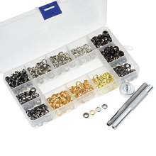 Juego de ojales de Metal para reparación de artesanías de cuero, ojales para álbum de recortes, accesorios de ropa con agujeros de cuero, herramientas para golpear a mano, 1 Juego