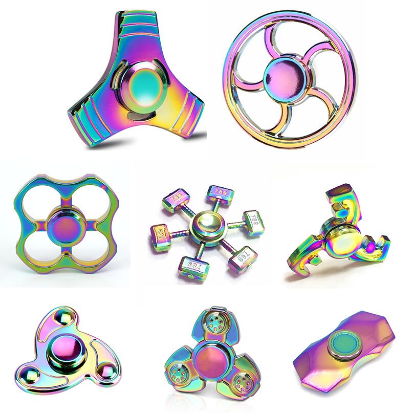 Rainbow Colorful Multicolor Star Dragon Eyes Crab Cat Footprint CKF Fidget Metal Spinner Anti Stress Christmas Birthday