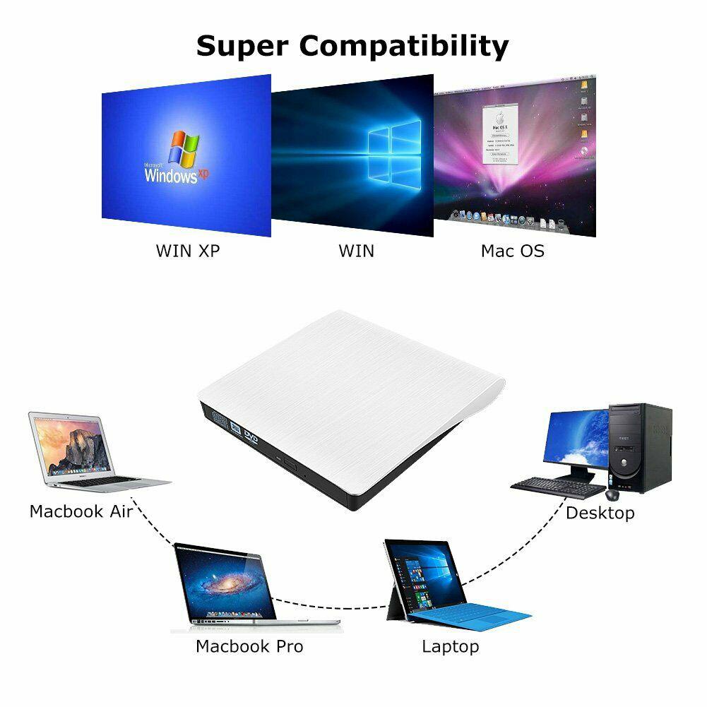 Usb 3.0 dvd-rw drivrutin extern slim dvd ± rw cd-rw brännare spelare writer drive brännare optiska enheter för laptop pc dvd-brännare