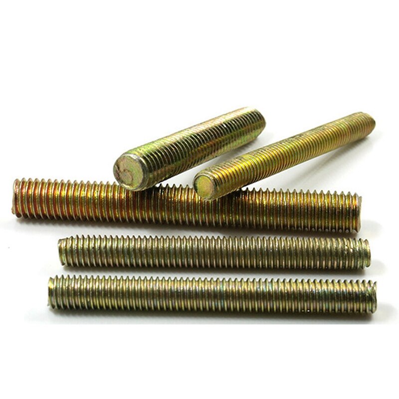 Varilla roscada de 1,25 Mm de paso M8 X 80 Mm, Varillas roscadas chapadas en Zinc de Color, varillas de tornillo para mantenimiento de varias aplicaciones