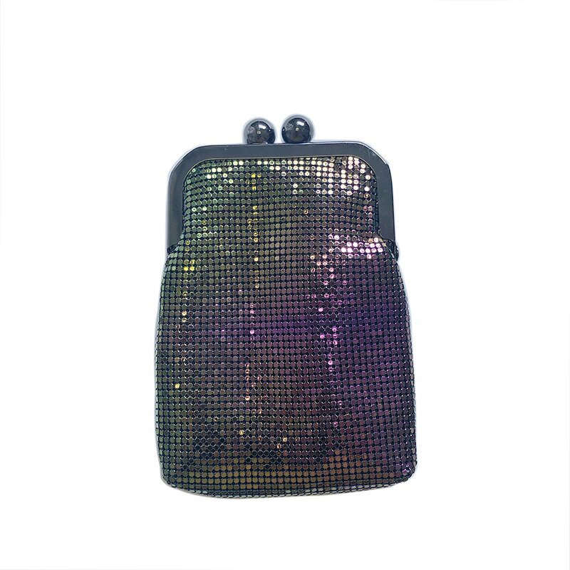 Vrouwen Avond Handtassen Clutch Portemonnees Metalen Mesh Kleine Crossbody Tas Mobiele Telefoon Portemonnee Portemonnee