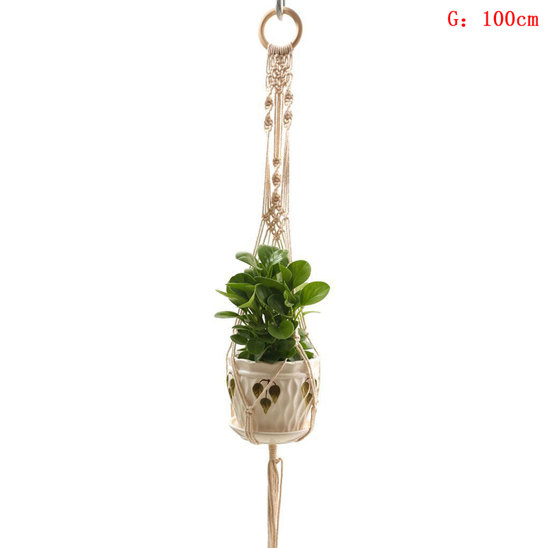 Macrame Plant Hangers Different Designs - Handmade Indoor Wall Hanging Planter Plant Holder Basket: G