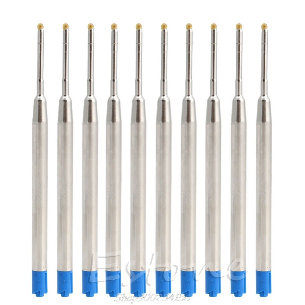 10pcs Universal Standard Style Blue/black Ink 1MM Medium Nib Ball Point Pen Refills Jy17 20