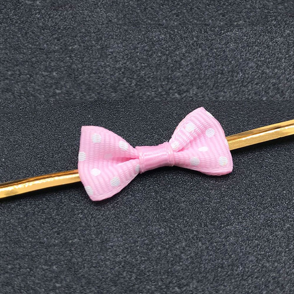 50 Stuks Bow Tie Wikkelen Bags Gold Draad Strik Binddraad Diy Lollipop Snoep Koekjes Snack Verpakking Afdichting Vaste ties: Pink