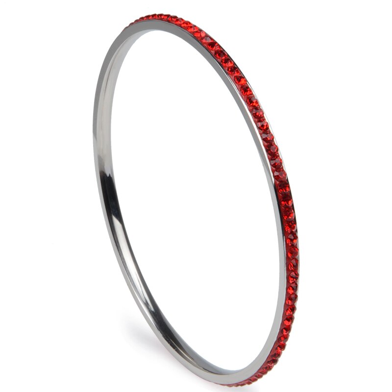 Chanfar 1 Reihe Klassische Edelstahl Armreif Frauen Elegante Runde Liebe Armreif Schmuck: 1red