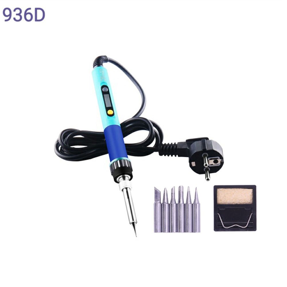 PJLSW EU Plug CXG 936d led Temperature Adjustable Electric Soldering Iron 220V 60W Internal Heating Soldering Station: E / US