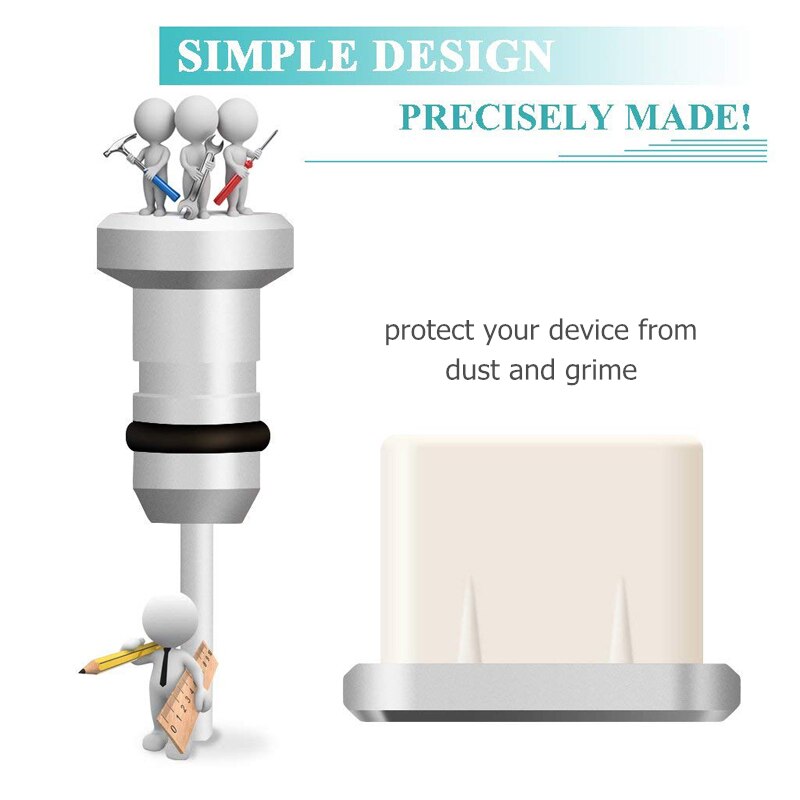 IPUMYNO 5 sets Type C Anti Dust Plug USB Type-C and 3.5mm Earphone Jack Plug For Samsung Galaxy S8 S9 Plus Huawei P10 P20 lite