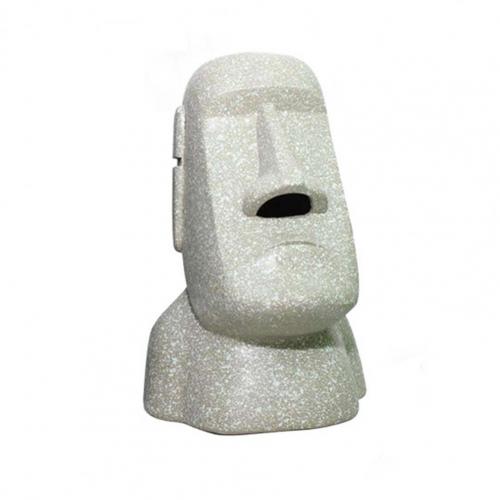 Tissue Box Cover Easter Island Tissue Box Holder Weird Toilet Paper Holder Funny Tissue Box Cover Adorable Moai Shaped Organizer: Greyish White