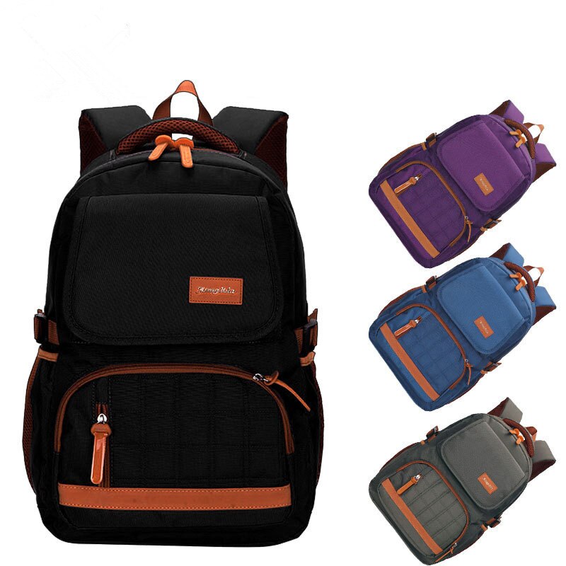 British style Men women's backpack student waterproof large capacity school bag Notebook backpack Daily backpack: black