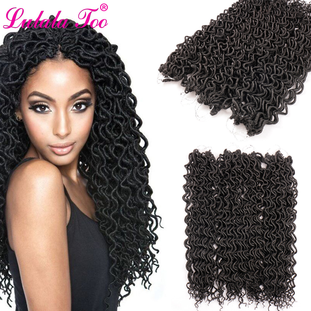 Extensiones de cabello rizado sintético para mujer, trenzas de ganchillo de 18 pulgadas, degradado, 24 raíces