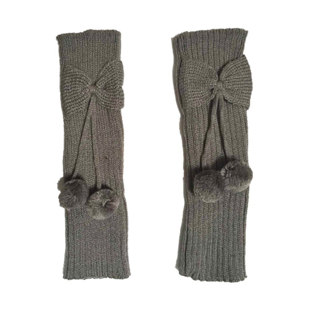 Calentadores de piernas de punto con pompón y lazo para niños y niñas, , calcetines, puños