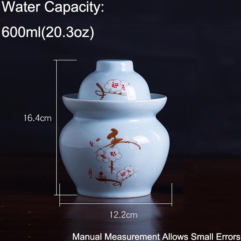 600ml Jingdezhen Keramik Hause Nacht Flecken Gebeizt Gemüse Kohl Lagerung Krug Gurke Flaschen Kimchi Topf Dichtung Lebensmittel Container: A