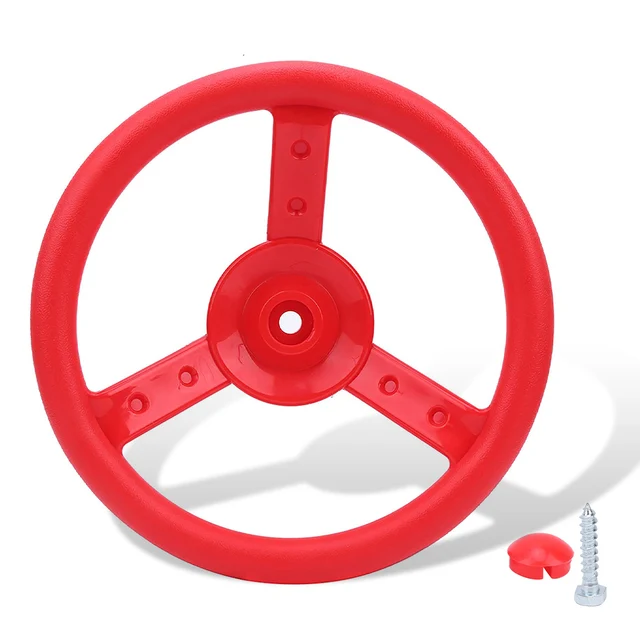 Juego de columpio, volante, dispositivo de columpio para patio de juegos, accesorio interactivo de repuesto, accesorios de escalada para jardín y patio trasero: Rojo