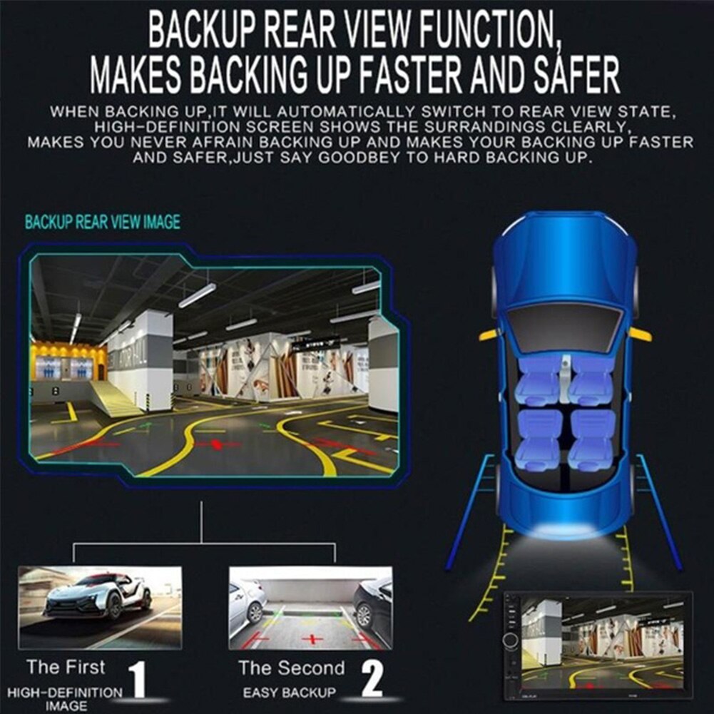 7" TouchScreen HD Multimedia MP5 Car Player Backup Camera Radio Video Universal