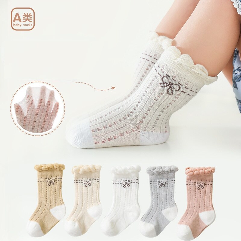 Babysocken, mädchensocken, atmungsaktive netzsocken, kindersocken für mädchen, baumwolle, niedliche neugeborenen- und kleinkindsocken, babykleidungsaccessoires 0-3y