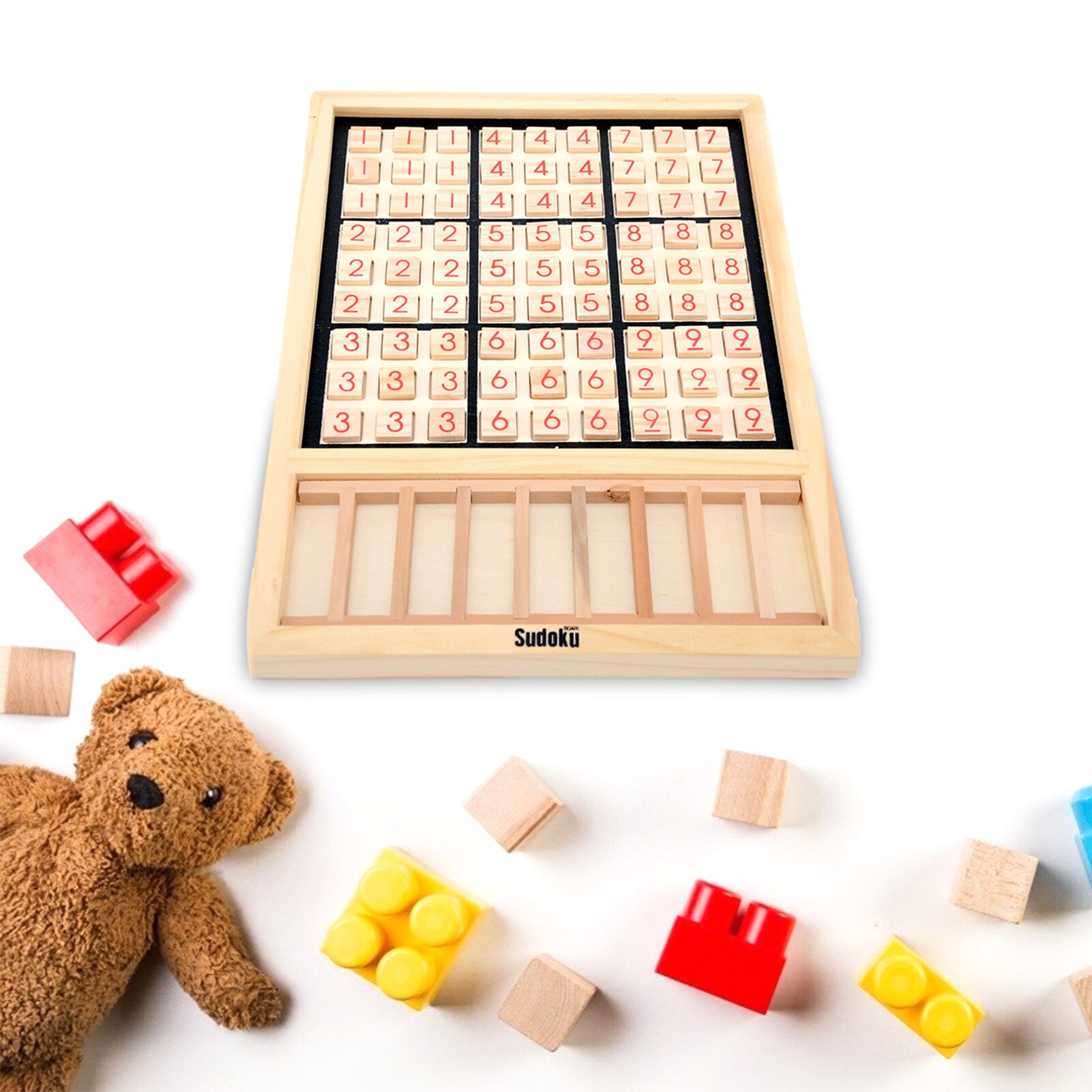En Bois Sudoku Puzzles Conseil Jeu Avec Tiroir 81 Sudoku Puzzles 