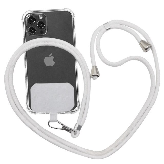 Universal crossbody nylon patch telefonsnöre telesladd telefon lanyard rem nylon mjukt rep mobiltelefon hängsnöre