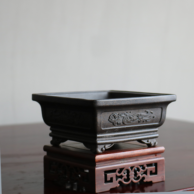 YiXing Purple Sand Flower Pot Bonsai Succulent Flower Pot Chinese-Style Home Flower Pot Desktop Decorative Flower Pot LC485