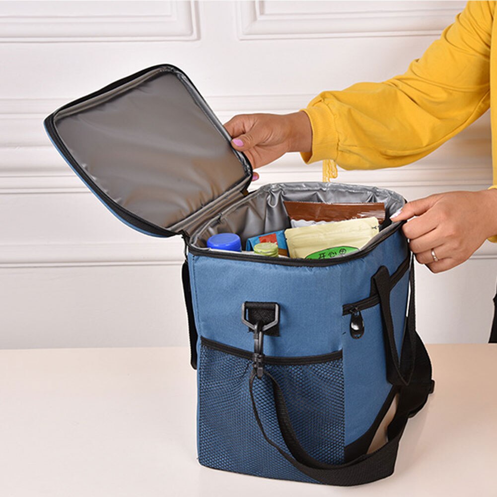 Bolsa refrigeradora de 17L, almacenamiento de alimentos, gran capacidad, Picnic, barbacoa, Plegable, portátil, con aislamiento, actividades al aire libre, Camping y frío