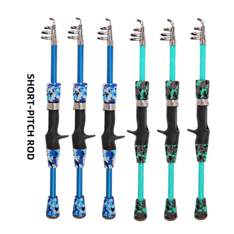 1.3M 1.5M 1.8M Mini Spinning Fly Travel Rod Telescopic Rock Fishing Rod Carp Feeder Carbon Fiber Reel Seat Green Blue