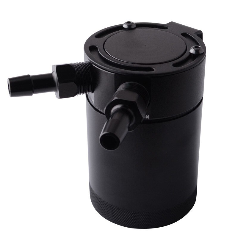 ESPEEDER Racing-cilindro de tanque de aceite, tanque de combustible Universal de aluminio con volantes, 3/8 "NPT, salida de entrada, 2 puertos