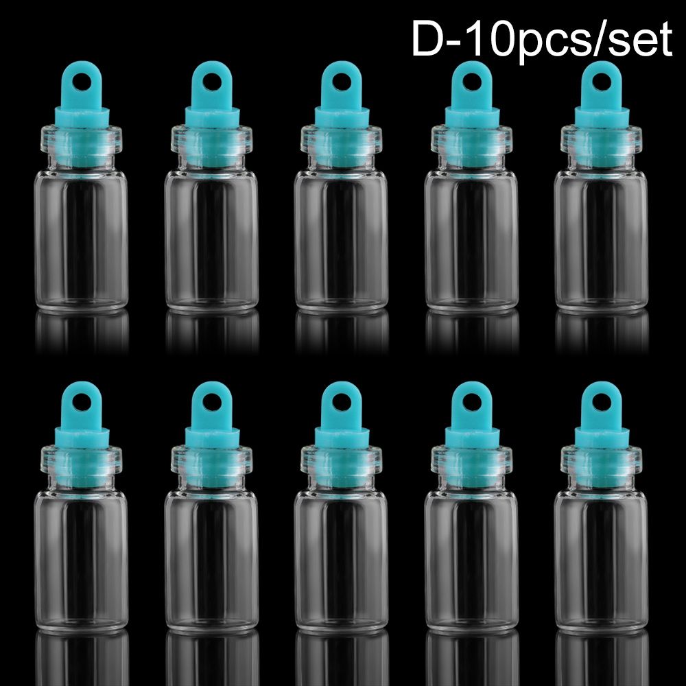 Rainbow Wishing Bottles Home Decor Mini Small Drift Bottle Message Vials Ornaments DIY Containers Glass Jars Decoration: 10pcs-D
