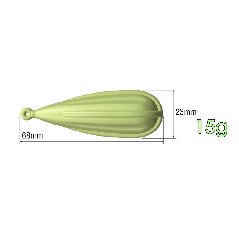 Bouchon de pratique de pêche, en caoutchouc, adapté aux enfants, 6 tailles: LUMINOUS YELLOW15G