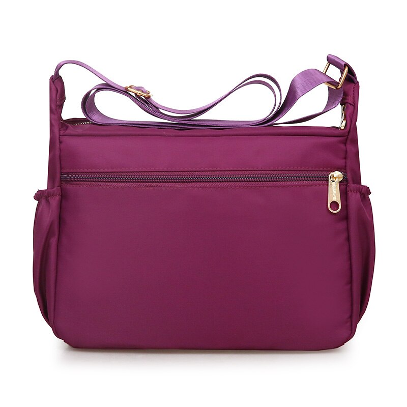 Multi-Functional Pockets Women's Shoulder Bag Durable Waterproof Light Nylon Fabric Messenger Bag Female
