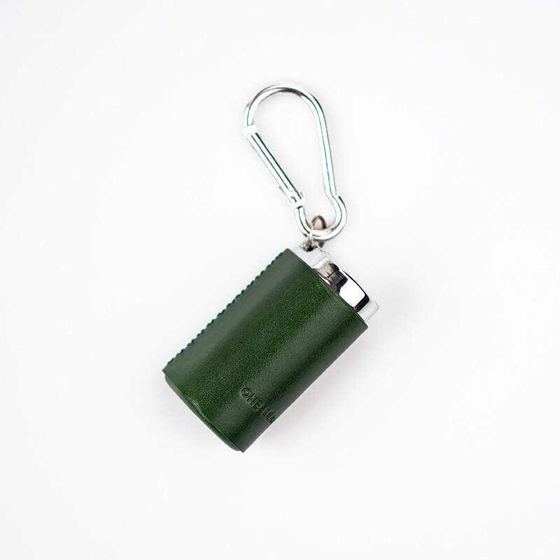 Een Lederen Draagbare Asbak Karabijnhaak Asbak: green