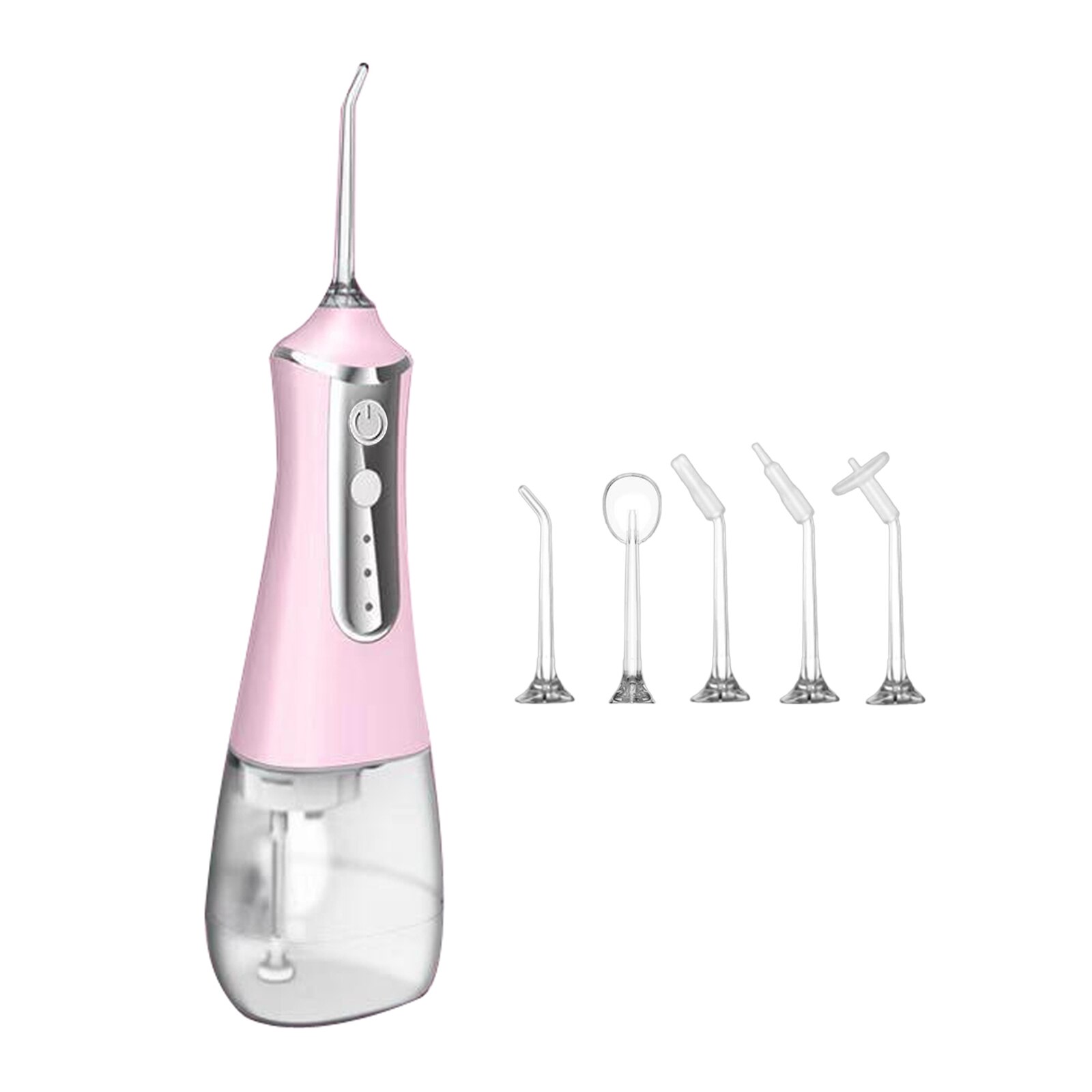 Electric Water Floss Teeth Cleaner Oral Irrigator Rechargeable 3 Modes for Home Travel: Pink