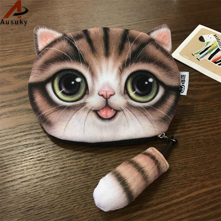 Meow star stof pung kvinder mønt pung dame punge og punge magisk pung mønt taske plys kat mønt pung