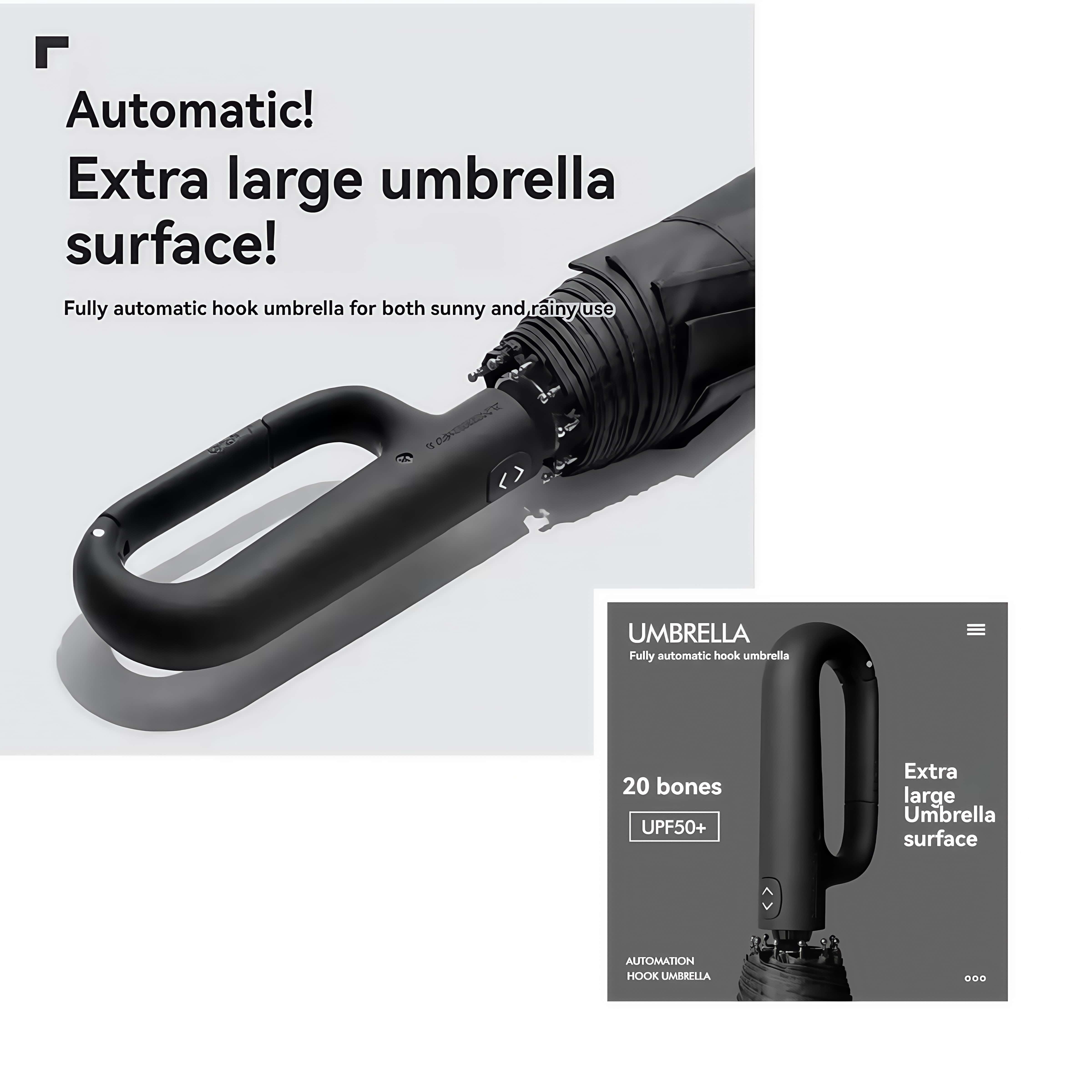 Regenschirm – zusammenklappbarer, verstärkter Regenschirmständer, windbeständig – UV-beständiger Sonnenschirm, tragbarer Herren-Geschäftsreise-Regenschirm