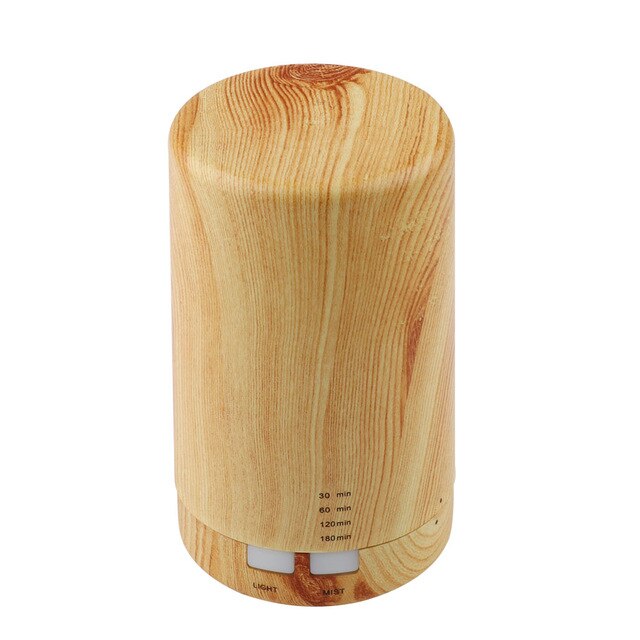 Mini Air Ultrasone Luchtbevochtiger Usb Opladen 5 Kleur Led Nachtlampje Aromatherapie Etherische Olie Aroma Diffuser Voor Home Car Office: Wood grain