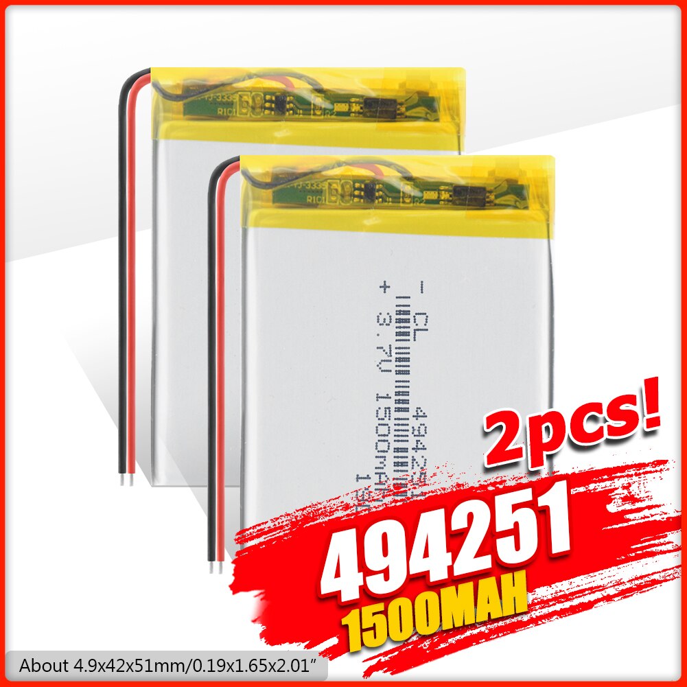 1500mAh lithium-ion polymer battery 3.7 V 494251 For MP3 MP4 MP5 GPS KTV household battery amplifier audio computer microphone