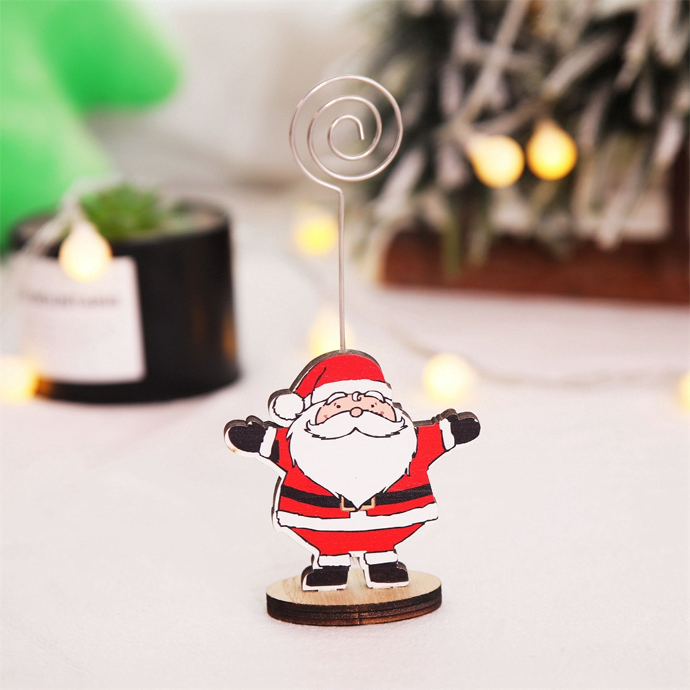 1pc Kawaii Karikatur Weihnachten Karte Halfter Santa Schneemann Elch Pinguin Memo Clip Hinweis Halfter Schule Büro Liefert Schreibtisch Dekoration: A