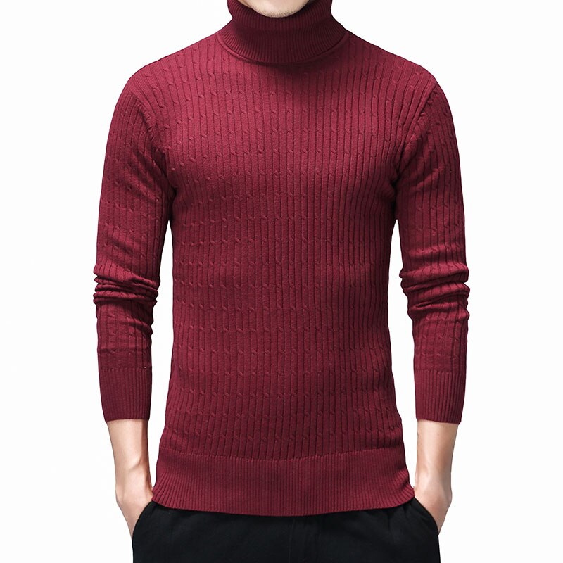 Winter Dikke Warm 100% Katoen Trui Mannen Coltrui Heren Truien Slim Fit Trui Mannen Klassieke Truien Pull Homme Casual Jas