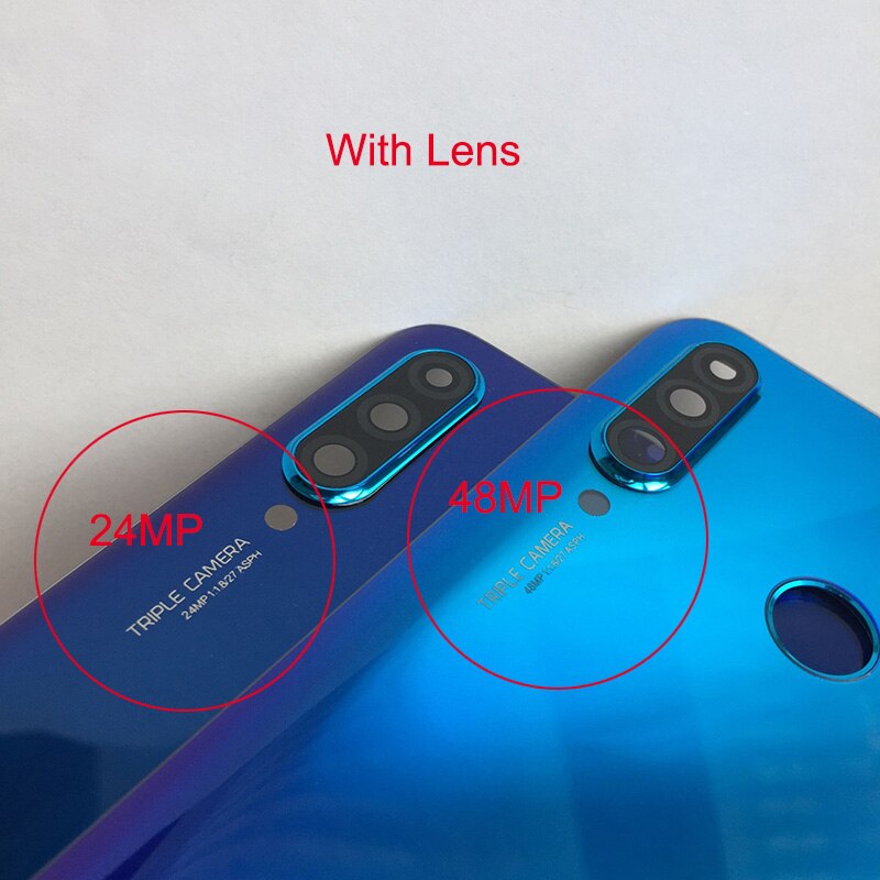 Back Battery Cover Voor Huawei P30 Lite Nova 4e Achter Glazen Deur Panel Case Voor Huawei P30 Lite Batterij Cover met Camera Lens