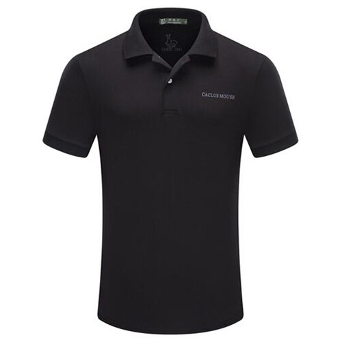 Summer polo shirt Business casual solid men&#39;s polo shirt Short sleeved cotton shirt polo men Branded clothing tops man: Black / L