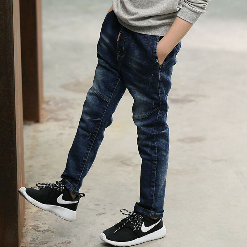 Niño pequeño niños bebé niña niño ropa Denim niños pantalones vaqueros largos Pantalones Bebé Niño Pantalones vaqueros