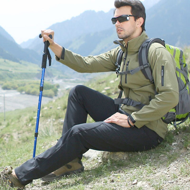 Alpenstock aluminum collapsible T-handle Nordic walking sticks for men and women multifunction alpenstock