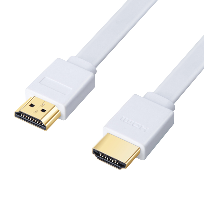 3FT 0.3M 1.5M 2M 3M 5M 7.5M 10M 15M Vergulde Plug male-Male HDMI Kabel 1.4 Versie Vlakke lijn korte 1080p 3D voor PS3HDTV: WHITE / 3m