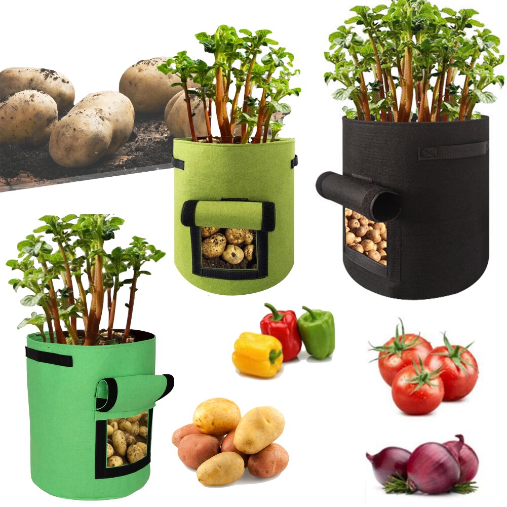 Vilt Plant Groeien Zakken Geweven Stof Tuin Aardappel Pot Greenhouse Groenteteelt Zakken Hydraterende Verticale Gereedschap Tuin Gereedschap