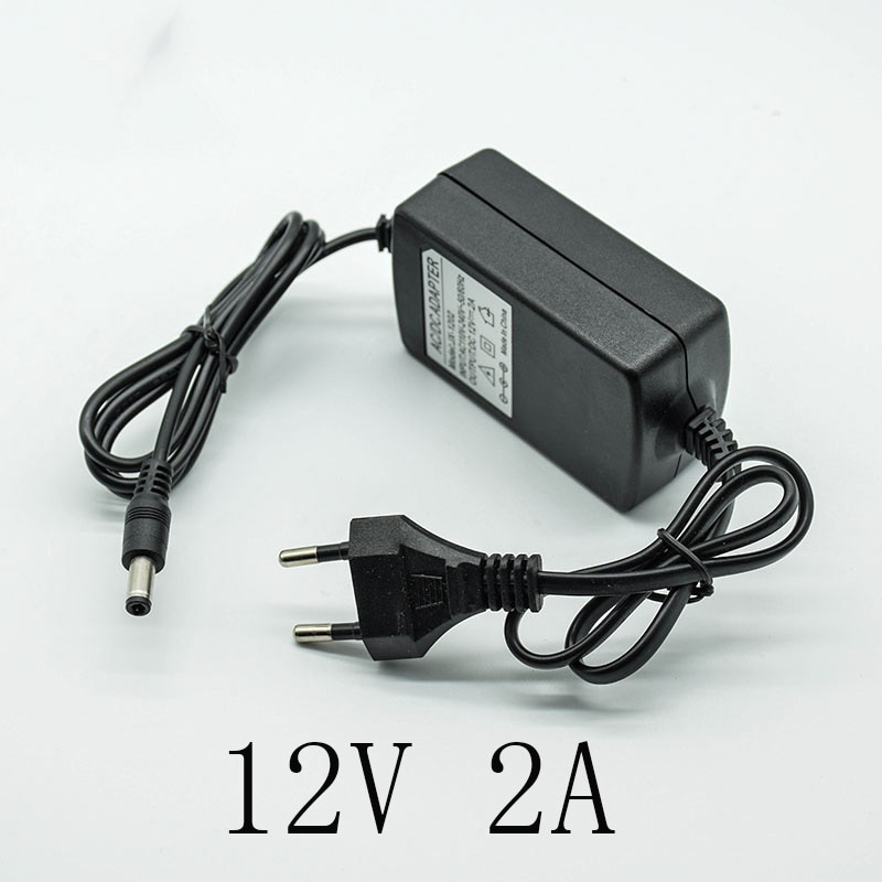 110-240V AC Converter Adapter DC 12V 2A/2000mA Voeding Lader EU Plug 5.5mm * 2.5mm (2.1mm) twee lijnen
