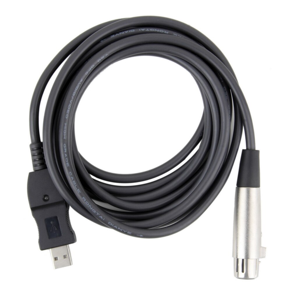 XLR Female to USB Male 3m 9FT Black Cable Cord Adapter Microphone Link Cable Adapter Adattatore cavoUSB