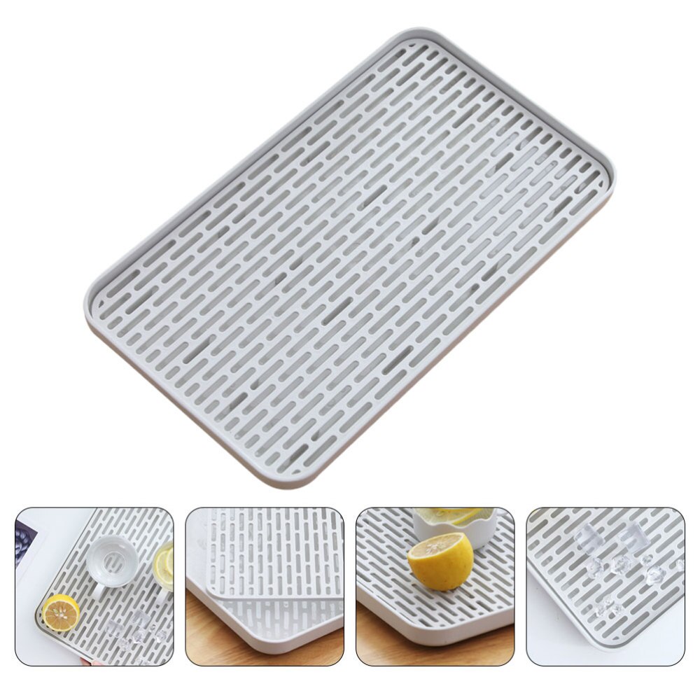 1PC Draining Board Double Layers Rectangular Rack Kitchen Drip Tray (Size Large)